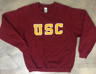 Vintage 80’s University Of Southern California Usc Crewneck Sweatshirt Xl Discus