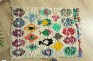 Vintage - Authentic Woolen Azilal Rug Berber - Moroccan Rug / Kilim 2 