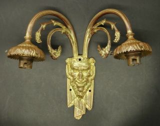 Sconce,  Bacchus Head Decor,  Louis Xvi Style Early 1900 - Bronze - French Antique