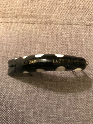 Vtg.  Kautzky Lazy Ike - 3 Black,  White,  Red Fishing Lure