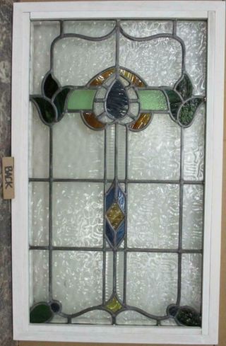 LARGE OLD ENGLISH LEADED STAINED GLASS WINDOW Stunning Abstract Design 21 