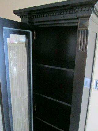 Restoration Hardware St.  James Glass Single Door Cabinet Antiqued Black Finish