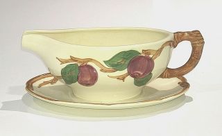 Franciscan Usa Vintage Apple Pattern Gravy Boat With Liner Tray Sauce Dish