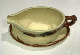 Franciscan USA Vintage APPLE Pattern Gravy Boat with Liner Tray Sauce Dish 2