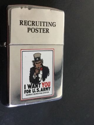 Zippo Lighter 1992 Recruiting Poster I Want You