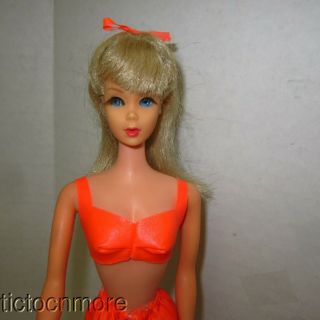Vintage Barbie Summer Sand Ash Blonde Doll 1160 Mod Era,  Salmon Suit