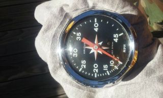 Airguide Sea Speed " Vintage " Boat Speedometer " 0 - 45 " Mph " Priced To Sell "