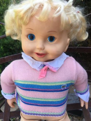 Vintage 1986 Playmates Cricket 25 " Talking Doll With Cassette,