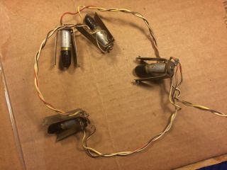 Set Of 4 Vintage Pilot Lights Clip - In Indicator Lamps 1954 W/ Bulbs For Tube Amp