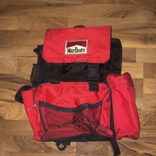 Vintage 1990s Red Marlboro Unlimited Hiking Backpack Official Gear Outdoor
