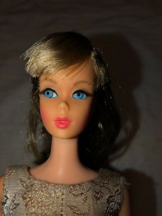 Vintage Barbie Doll Blonde Twist And Turn Tnt.  With Dress And Heels