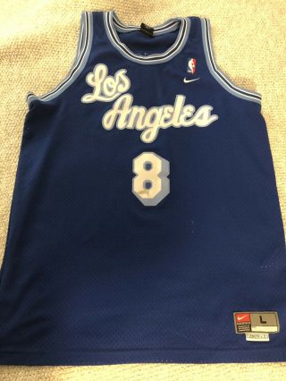 Vintage Authentic Nike Los Angeles Lakers Kobe Bryant Retro Blue Nba Jersey Sz L