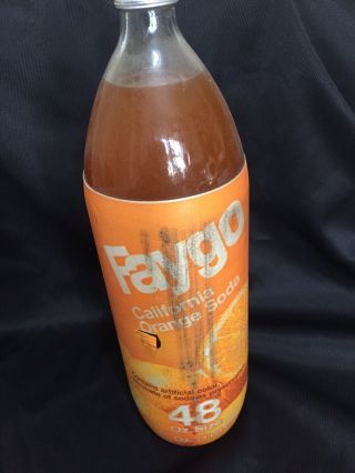 Vtg 1980’s Faygo California Orange Soda Never Opened 48 Oz Size