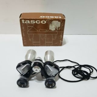 Vintage Tasco Stainless Steel Binoculars Model 502 Fully Coated Optics 8x20