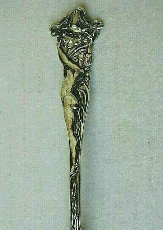 1908 Antique Paye & Baker Psyche Sterling Art Nouveau Coffeyville Souvenir Spoon