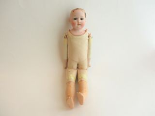 Antique Doll German Huebach Koppelsdorff Bisque Head Kid Leather Body Sleepy Eye