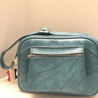 Vintage Teal Blue " American Tourister " Carry On Luggage Overnight Bag -