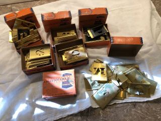 6 Boxes Reeses Vintage Adjustable Brass Stencils 1 " 2 Different Fonts