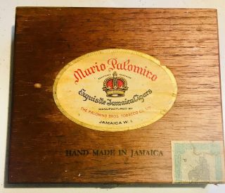 Vintage Wooden Cigar Box Mario Palomino Cigars The Palomino Cigar Co.  Jamaica