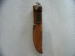 Vintage Western L 28 Knife W/ Sheath Made In Boulder Co.  U.  S.  A.
