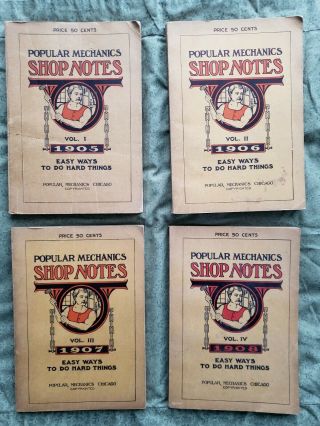 4 Vintage Popular Mechanics Shop Notes Volume 1 2 3 & 4