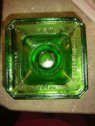 Vintage Napco Green Glass Hobnail Footed Planter Vase 1180 3