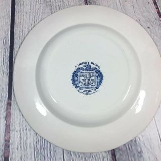 Vtg Independence Hall Plate Liberty Blue Staffordshire England Ironstone - 9.  5 