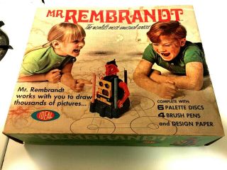 Vintage Ideal Toys 1970 Mr.  Rembrandt The Drawing Robot Game Complete Iob