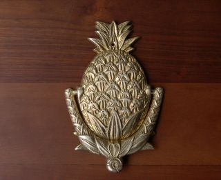 Vintage Solid Brass Pineapple Door Knocker 7.  5 "