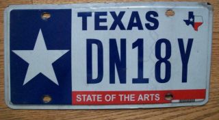Single Texas License Plate - Dn18y - State Of The Arts