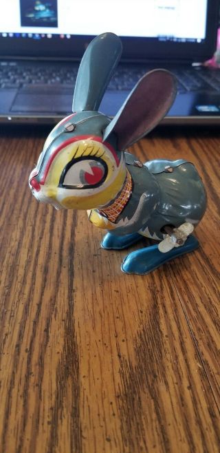 Vtg Line Mar Toys Japan Wind - Up Rabbit 5 "