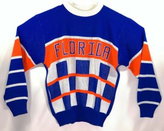 Vtg University Of Florida Gators Knit Sweater Size Large Vintage Uf Made In Usa