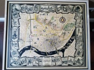 Vintage Pictorial Map Of 1940 Cincinnati By Caroline Williams