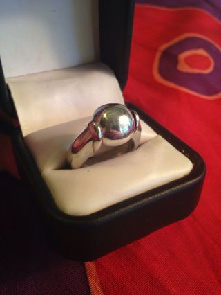 Vintage Mid - Century Modern - Sterling Silver Ring - 10.  2gm - Size 9 1/4 - Signed