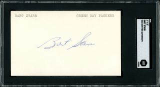Bart Starr Autographed Signed 3x5 Index Card Green Bay Packers Sgc Au1002558