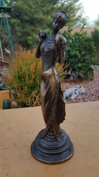 Vintage Brass/bronze Woman Sculpture Figurine