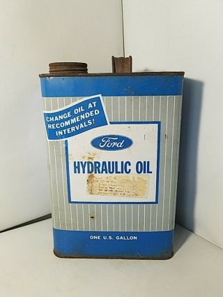Vintage Ford Hydraulic Tractor Oil 1 Gallon Can - Empty