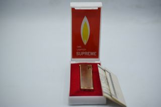 Supreme Lighter Cigarette Gas Korea Butane Gold Lift Arm Case Vintage
