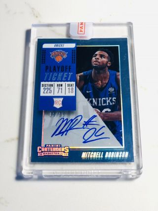 2018 - 19 Mitchell Robinson Panini Contenders Playoff Ticket Auto 09/35 Rc -