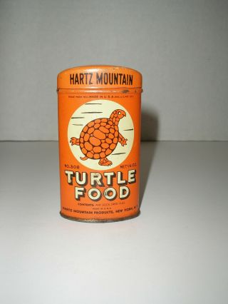 Vintage Hartz Mountain Turtle Food Tin
