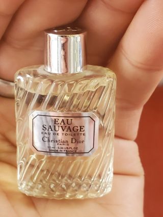Vintage Eau Sauvage Christian Dior Eau De Toilette Miniature Perfume Bottle Full