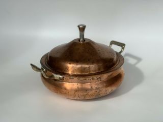 Vintage Copper Jam Pot Pan,  Brass Handles,  Serving Dishes Home Restaurant 2