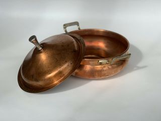 Vintage Copper Jam Pot Pan,  Brass Handles,  Serving Dishes Home Restaurant 3