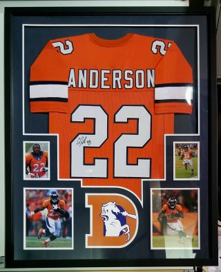 Cj Anderson Autographed Signed Framed Jersey Denver Broncos Jsa
