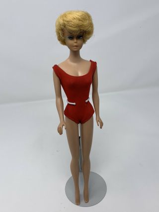 Vintage 1964 Midge Barbie Doll 850 Blonde Bubblecut W/ Red Oss