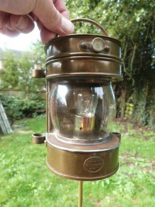 Lovely Vintage Brass & Glass Nautical Ships Masthead Lamp By Nauticalia Electric