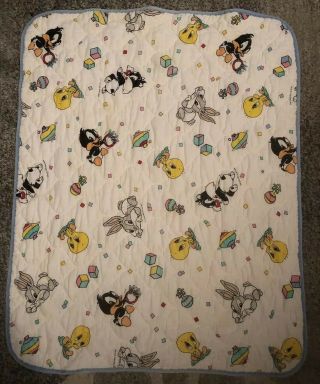Vintage Baby Looney Tunes 1993 Quilted Blanket