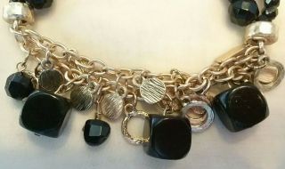 Vintage J Jill Glass Bead Charm Bracelet 3