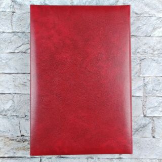 Vintage Red Leather Address Book 8.  5 x 6 in Unlined Old Stock 3
