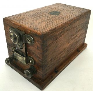 1920s Antique Jefferson Electric Jump Spark Coil Mahogany Dovetail Wood Box Vtg